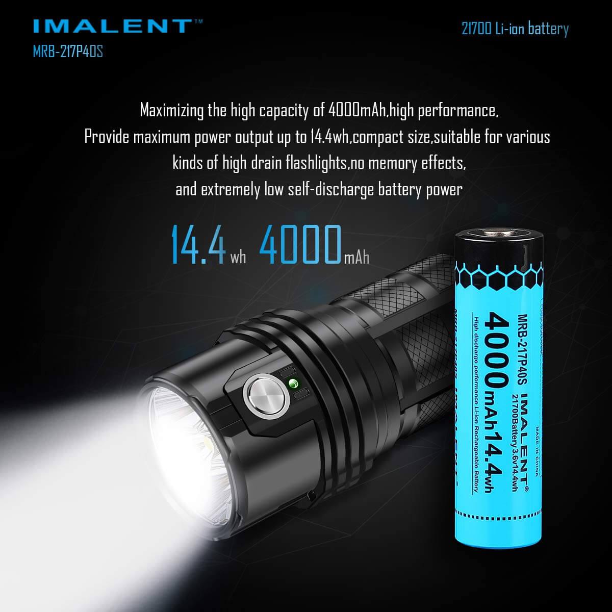 Pin sạc IMALENT 21700 dung lượng 4000mAh dòng xả cao
