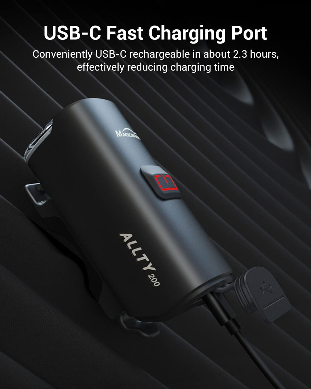 Đèn xe đạp MAGICSHINE ALLTY 200 sử dụng cổng sạc USB-C