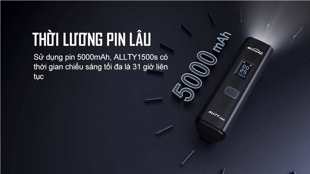Đèn xe đạp MAGICSHINE ALLTY 1500s sáng 1500 lumen pin 5000mAh màn hình OLED công tắc remote