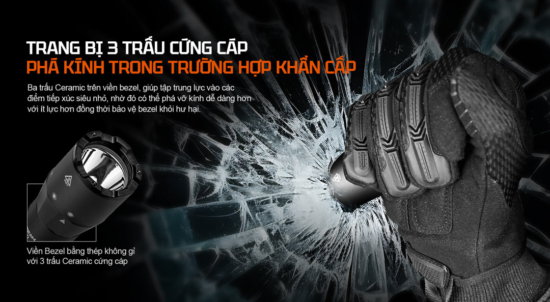 Tập trung lực phá kính trong tình huống khẩn cấp