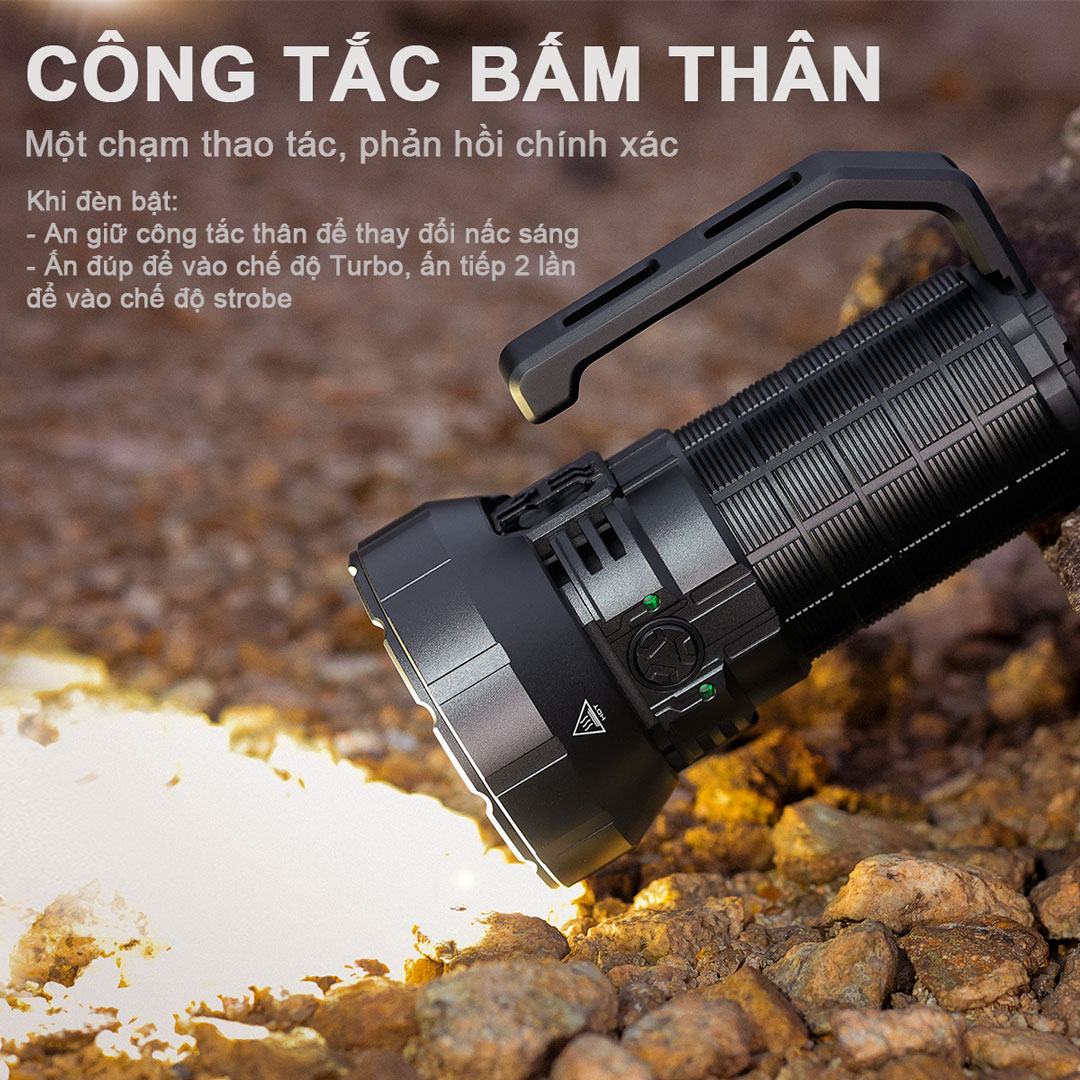 Đèn pin IMALENT MS12 Mini C sáng 65.000 lumen chiếu xa 1036m sạc USB-C Powerbank