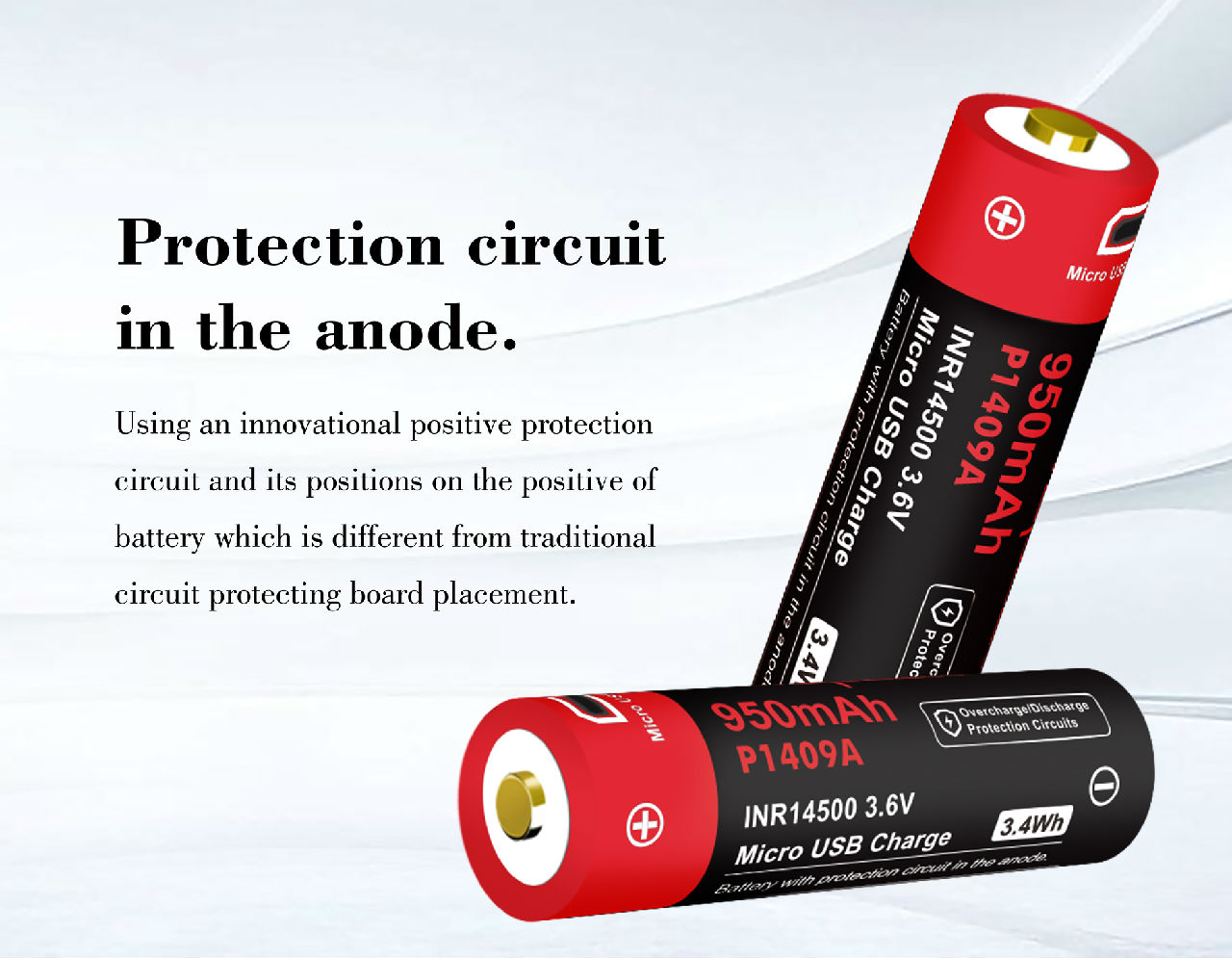 Pin sạc VAPCELL 14500 dung lượng 950mAh cổng sạc USB - P1409A