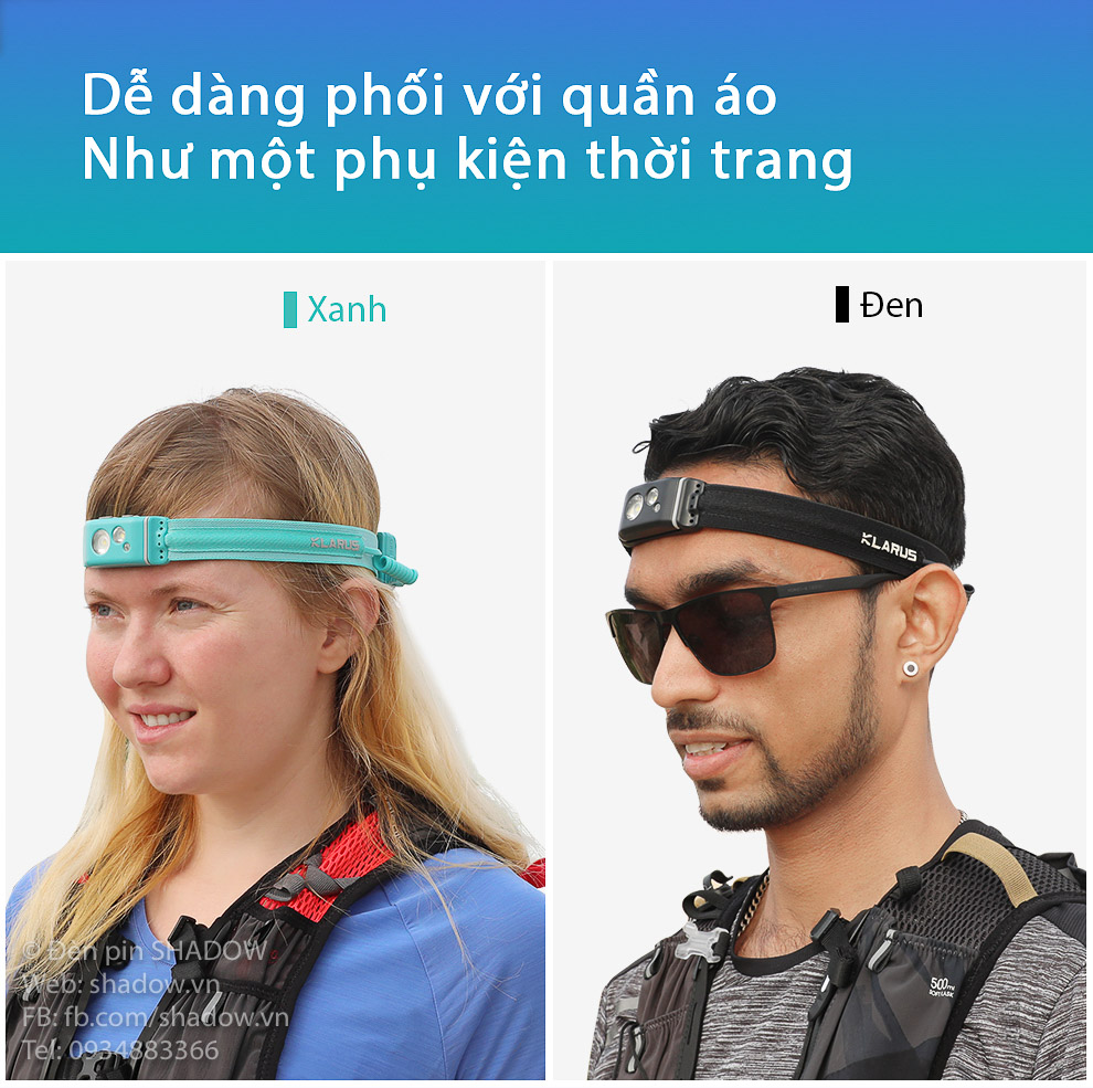 Đèn pin đội đầu KLARUS HR1 Plus độ sáng 600 lumen chiếu xa 90m pin Li-ion PP20 2000mAh