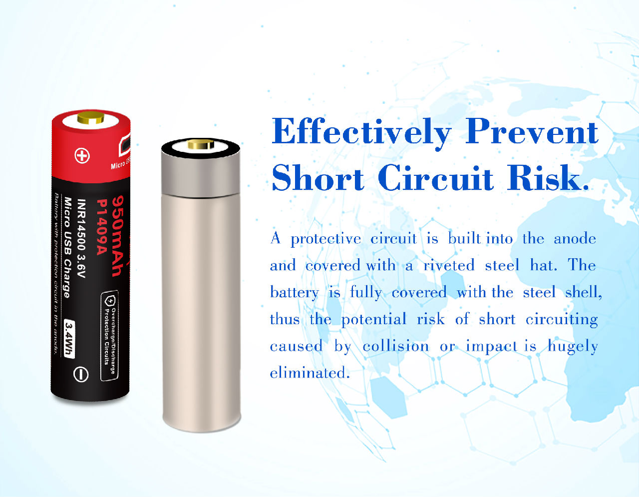 Pin sạc VAPCELL 14500 dung lượng 950mAh cổng sạc USB - P1409A