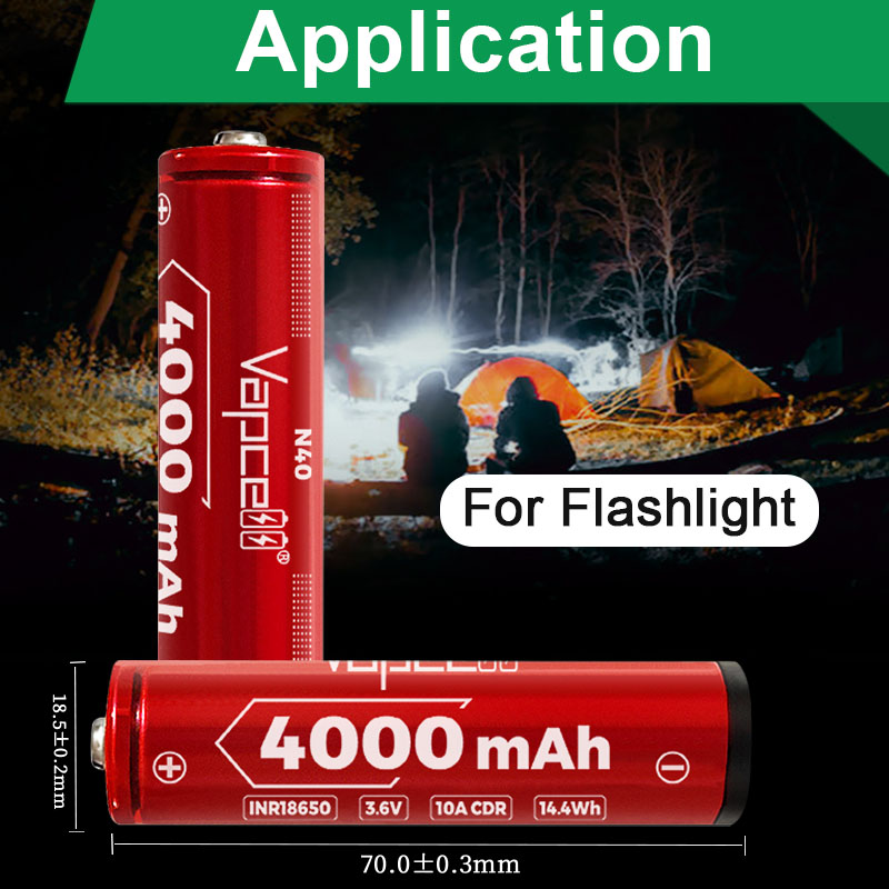 Pin sạc VAPCELL N40 18650 dung lượng 4000mAh có mạch bảo vệ