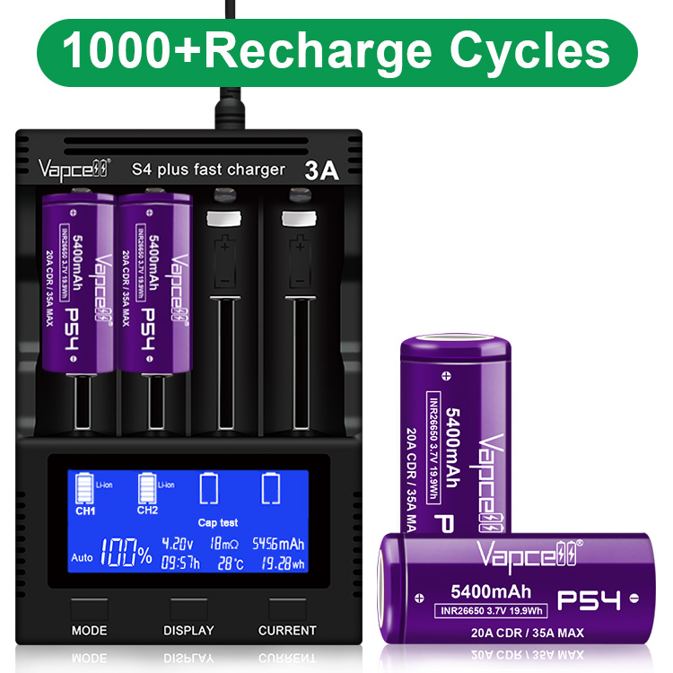 Pin sạc VAPCELL P54 26650 dung lượng 5400mAh dòng xả cao
