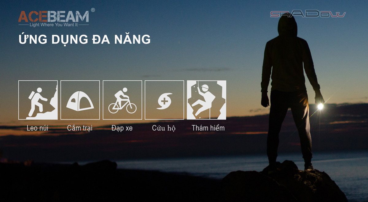 Đèn pin ACEBEAM E70 độ sáng 4600 lumen pin 21700