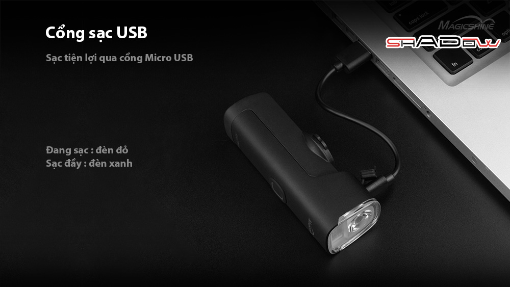 đèn xe đạp sạc usb MAGICSHINE ALLTY 1500 sạc tiện lợi qua cổng USB