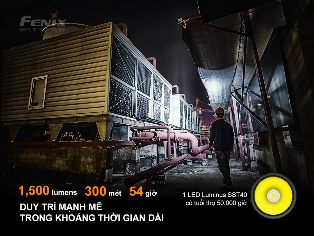 Đèn pin FENIX C6 V3 sáng 1500 lumen chiếu xa 300m sạc USB-C đuôi nam châm