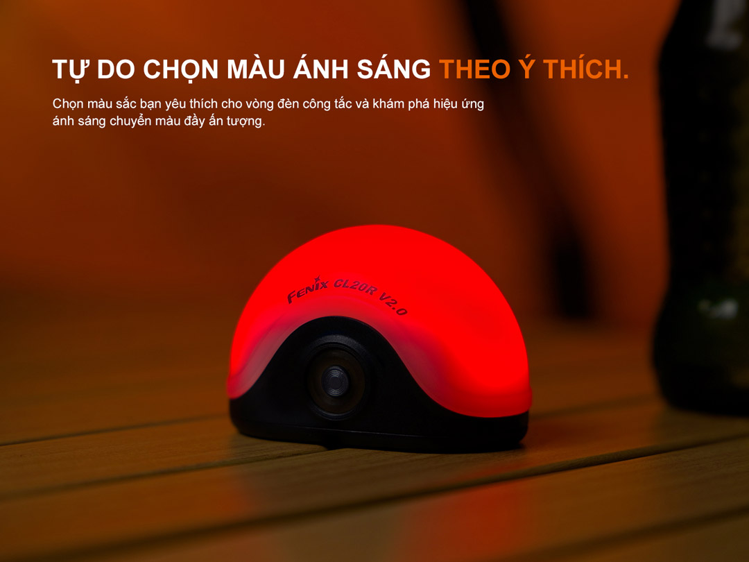 FENIX CL20R V2.0 – Đèn cắm trại USB-C, Độ sáng 300 Lumens & RGB đa chế độ
