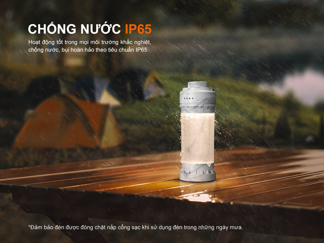 Đèn cắm trại FENIX CL22R sáng 500 lumen pin liền thân 2600mAh sạc USB-C