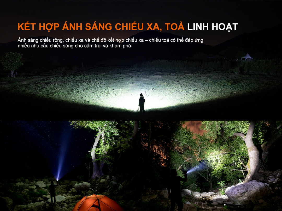 Fenix CP50R – Đèn làm việc, cắm trại, chỉnh sáng vô cấp sáng 5500lm - chiếu xa 450m