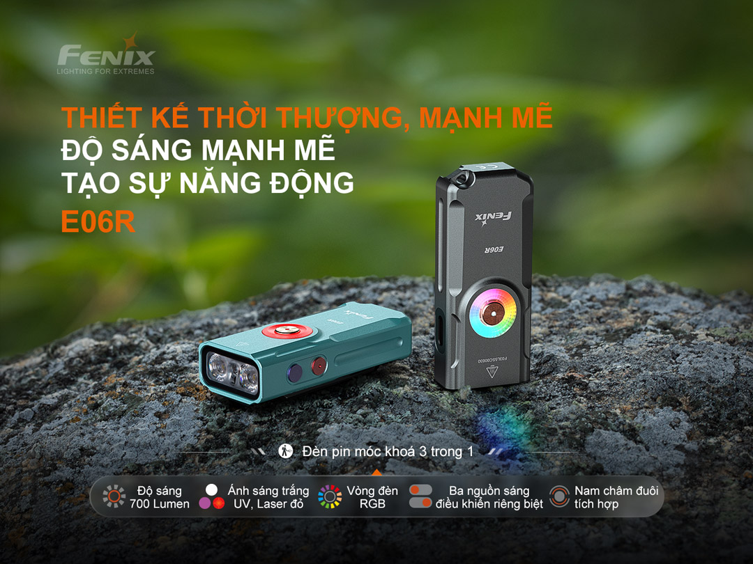 Tổng quan của đèn pin móc khoá E06R