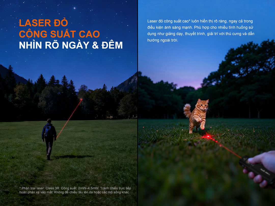 Đèn pin EDC 3 nguồn sáng Fenix E06R Pro – 1600 lumen, UV & Laser, sạc USB-C