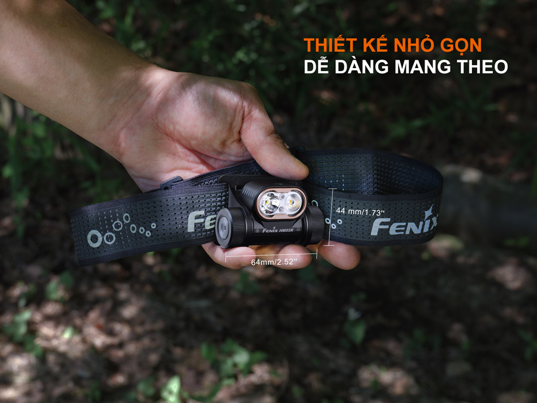 Fenix HM55R – Đèn đội đầu 2 nguồn sáng - sáng 1200lm, chiếu xa 175m