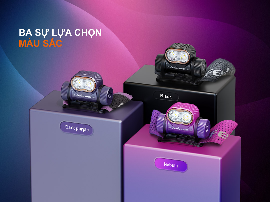 Fenix HM55R – Đèn đội đầu 2 nguồn sáng - sáng 1200lm, chiếu xa 175m