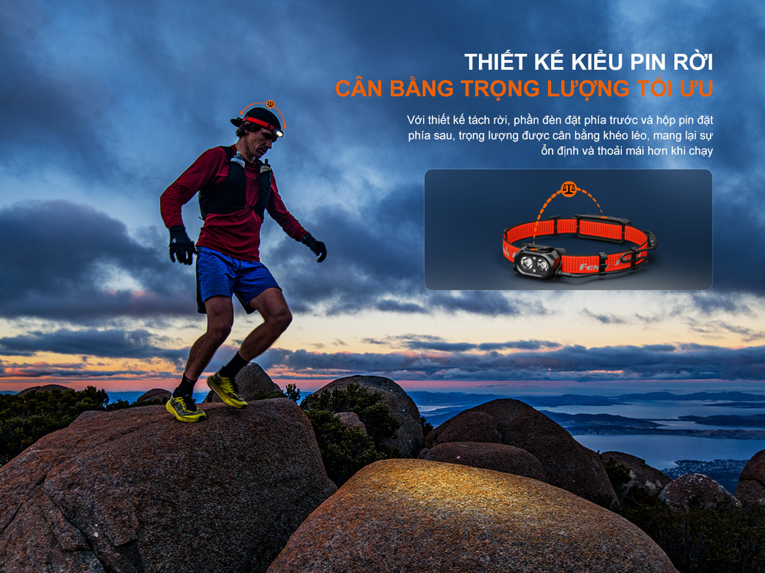 FENIX HP12R-T – Đèn đội đầu chạy trail 1300lm, chiếu xa 200m, USB-C