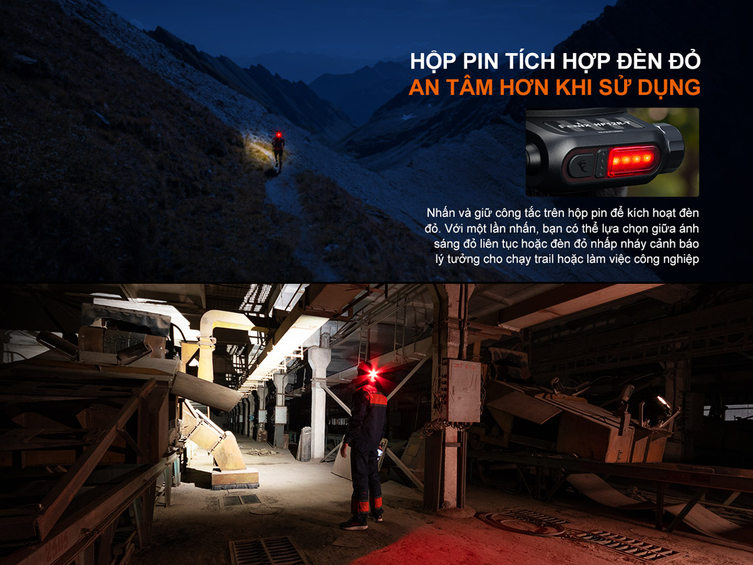 FENIX HP12R-T – Đèn đội đầu chạy trail 1300lm, chiếu xa 200m, USB-C