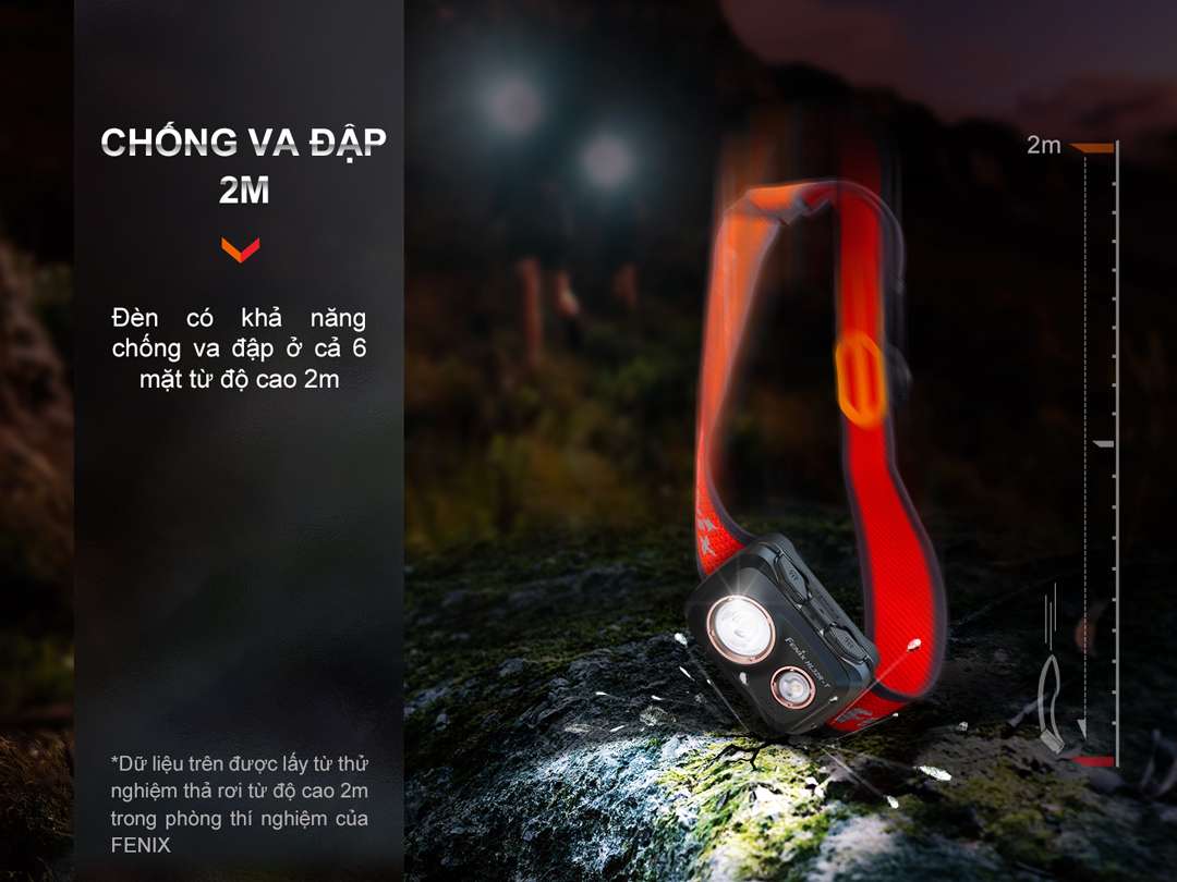 Đèn pin đội đầu FENIX HL32R-T sáng 800 lumen chiếu xa 132m sạc USB-C