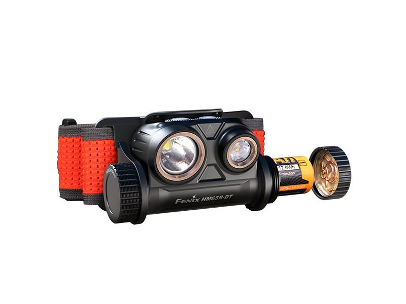 Đèn pin đội đầu FENIX HM65R-DT độ sáng 1500 lumens chiếu xa 170m hợp kim magie siêu nhẹ pin 18650 3400mAH sạc USB-C