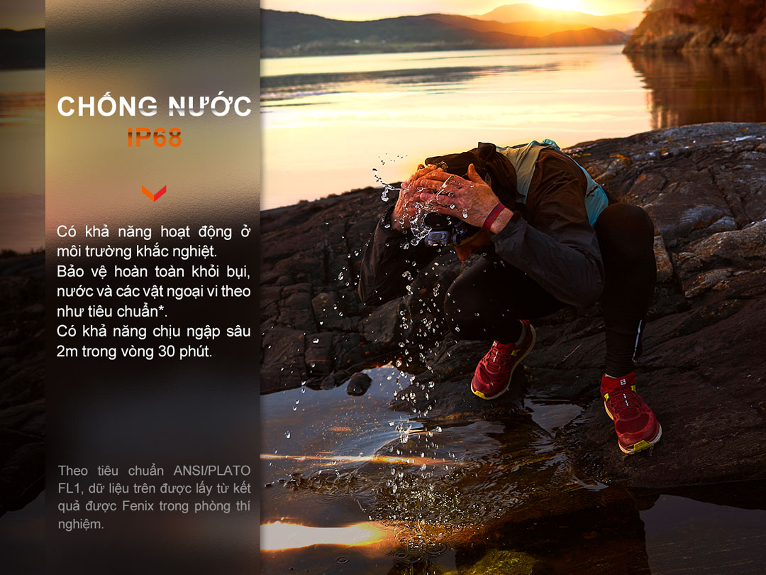 Đèn pin đội đầu FENIX HM65R-DT độ sáng 1500 lumens chiếu xa 170m hợp kim magie siêu nhẹ pin 18650 3400mAH sạc USB-C