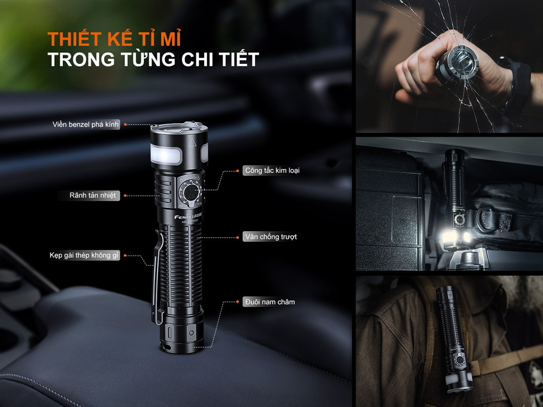 Fenix LD35R – Đèn pin đa nguồn sáng 1800lm, chiếu xa 337m, sạc USB-C