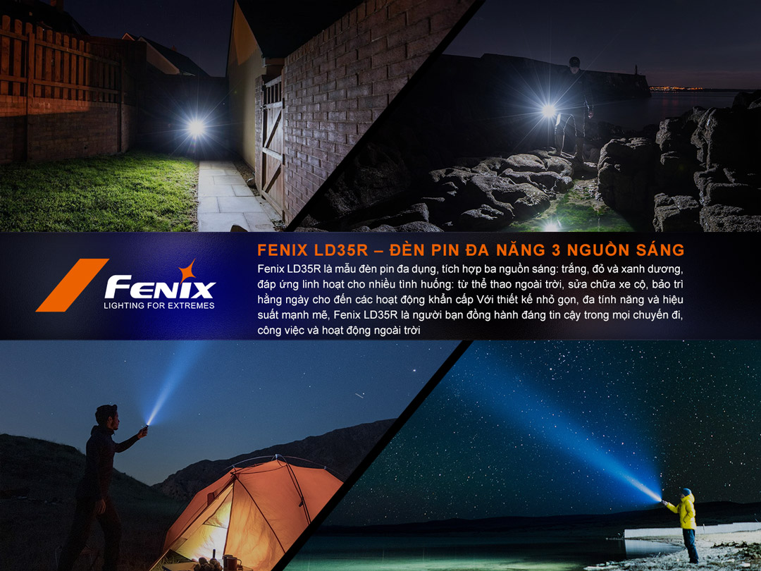 Fenix LD35R – Đèn pin đa nguồn sáng 1800lm, chiếu xa 337m, sạc USB-C