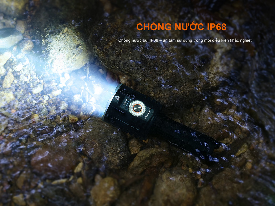 FENIX LR35R PRO – Đèn pin siêu sáng 10.000 lumen, (đỏ, UV, Strobe, SOS), 2 pin 6000mAh