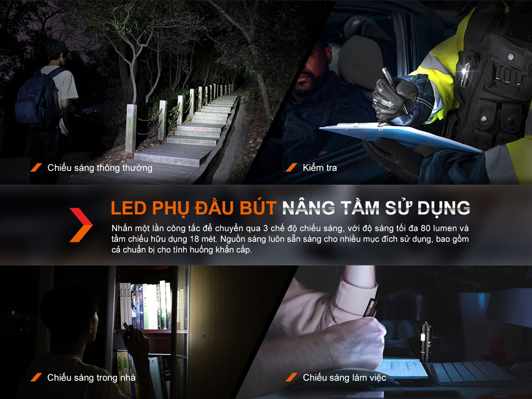 Fenix T6 – Bút viết tích hợp đèn pin độ sáng 80 lumen, sạc USB-C