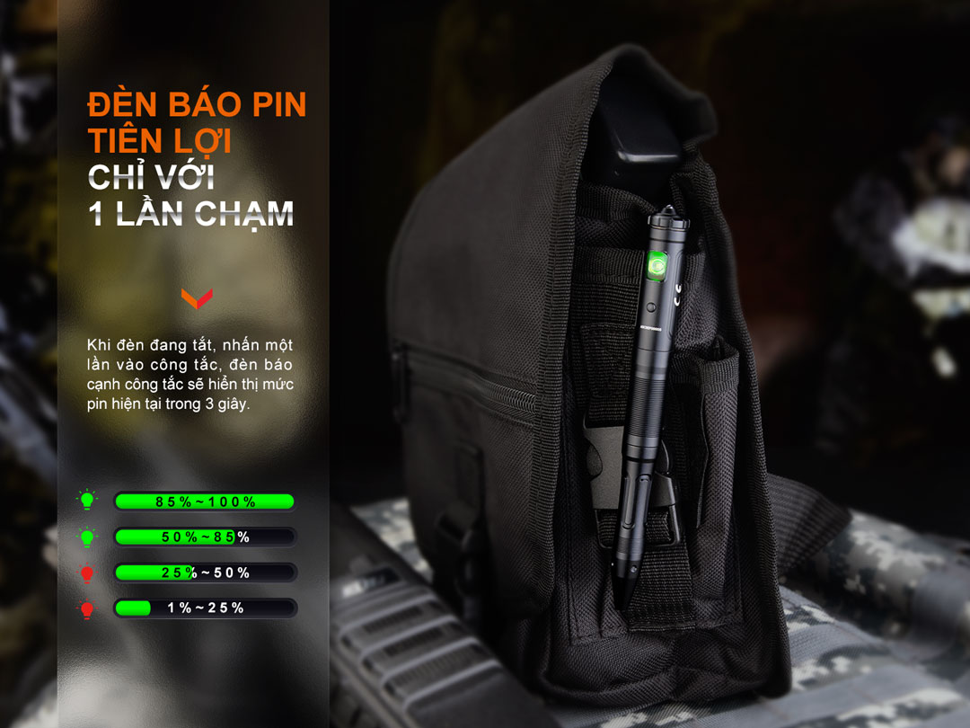 Fenix T6 – Bút viết tích hợp đèn pin độ sáng 80 lumen, sạc USB-C