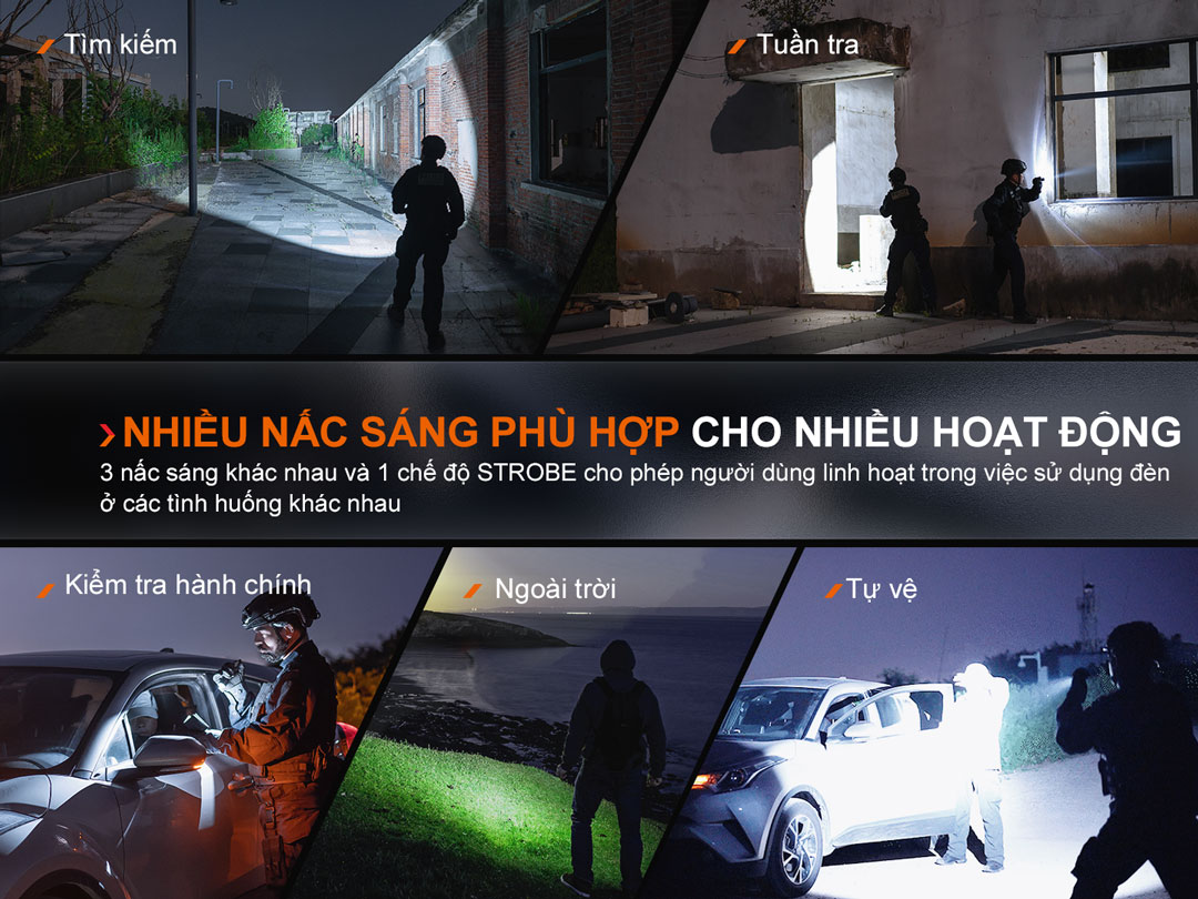 Đèn pin FENIX TK11R sáng 1600 lumen chiếu xa 420m pin sạc 18650 USB-C công tắc đuôi kép phản ứng nhanh