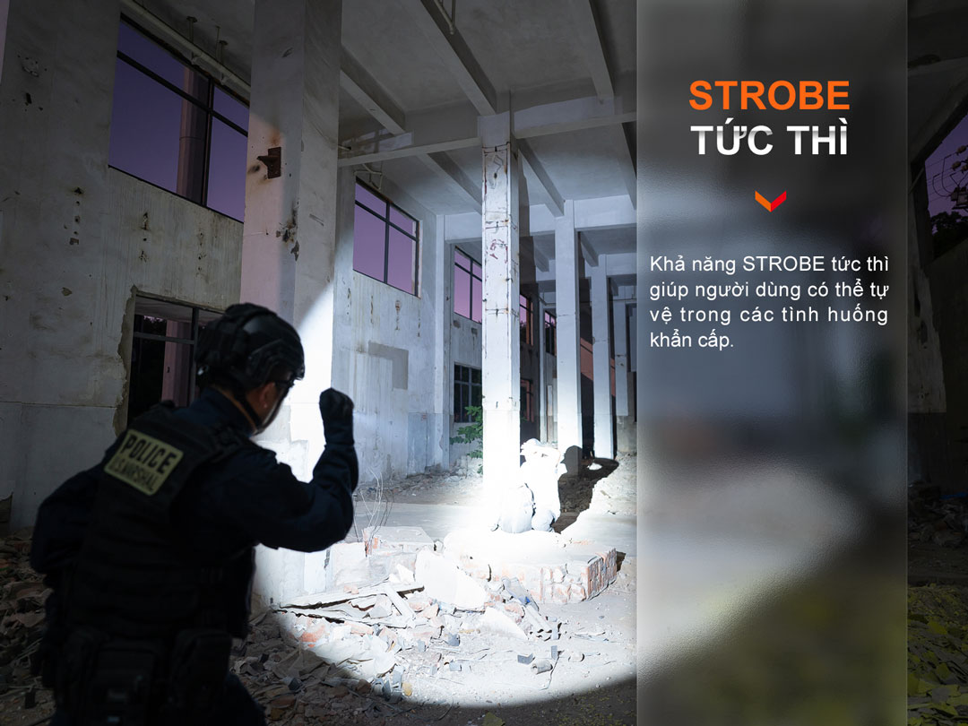 Đèn pin FENIX TK11R sáng 1600 lumen chiếu xa 420m pin sạc 18650 USB-C công tắc đuôi kép phản ứng nhanh