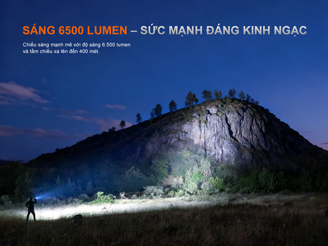 Đèn pin chiến thuật Fenix TK28R – 2 nguồn sáng trắng, đỏ sáng 6500 lm, chiếu xa 400m