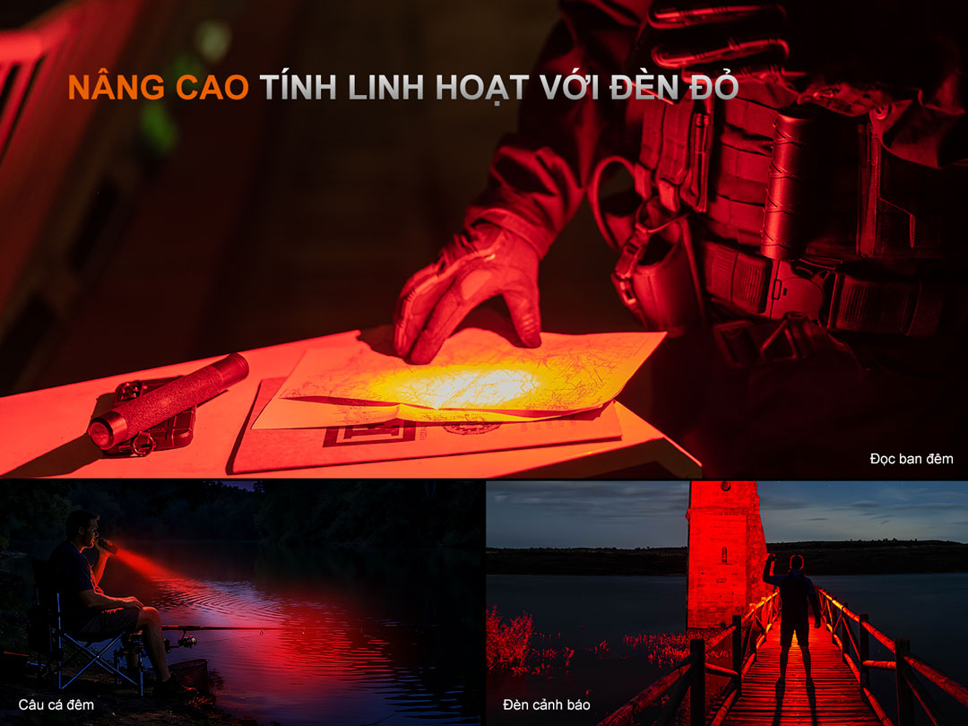 Đèn pin chiến thuật Fenix TK28R – 2 nguồn sáng trắng, đỏ sáng 6500 lm, chiếu xa 400m