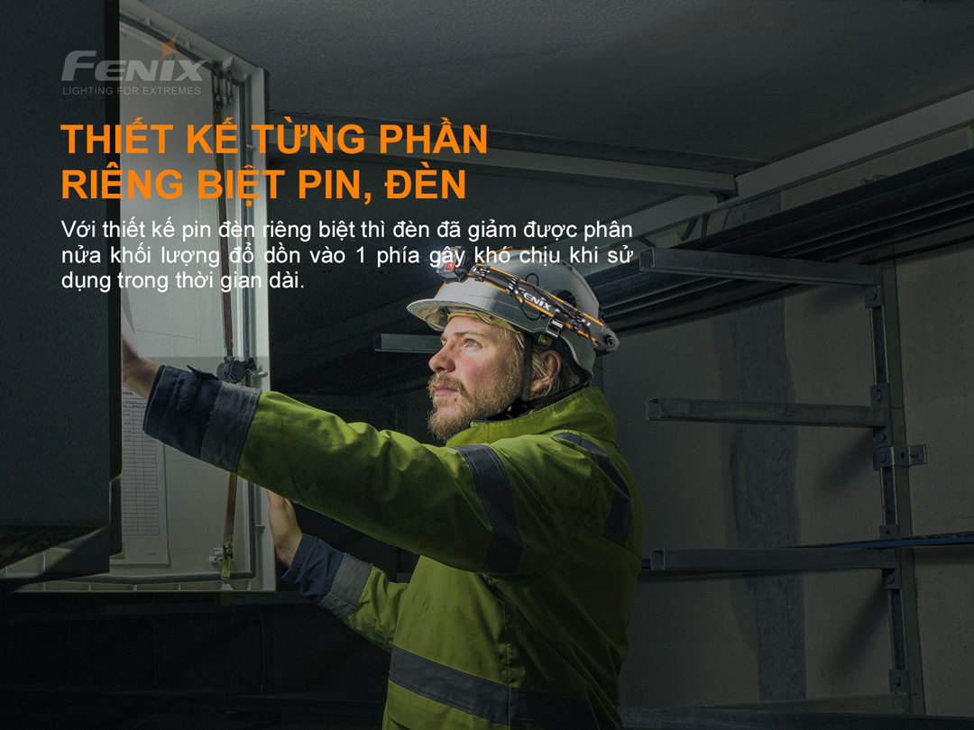 Đèn pin đội đầu FENIX HP25R V2.0 sáng 1600 lumens chiếu xa 290m pin 21700 5000 mAh sạc USB-C