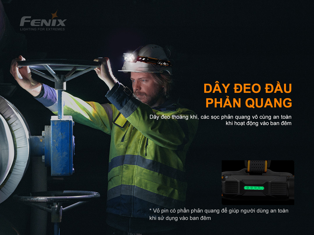 Đèn pin đội đầu FENIX HP25R V2.0 sáng 1600 lumens chiếu xa 290m pin 21700 5000 mAh sạc USB-C