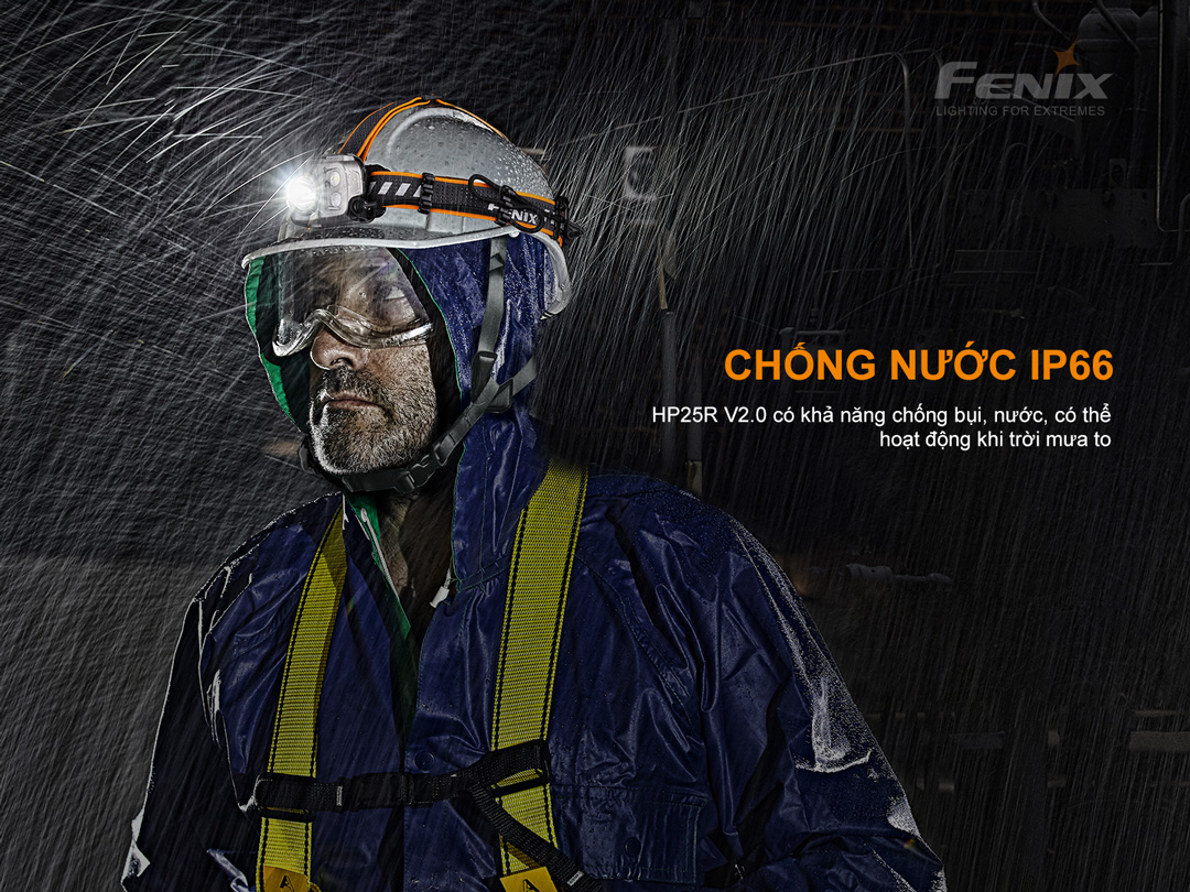 Đèn pin đội đầu FENIX HP25R V2.0 sáng 1600 lumens chiếu xa 290m pin 21700 5000 mAh sạc USB-C