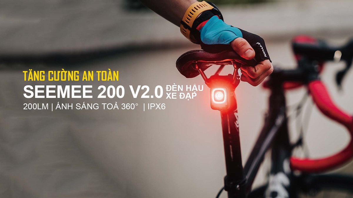 Đèn hậu xe đạp MAGICSHINE SEEMEE 200 V3.0 độ sáng 200 lumen pin 1000mAh USB-C
