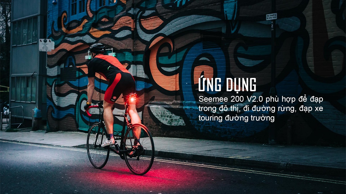 Đèn hậu xe đạp MAGICSHINE SEEMEE 200 V3.0 độ sáng 200 lumen pin 1000mAh USB-C