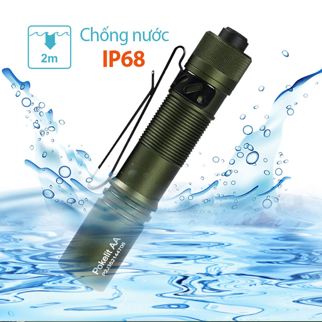Đèn pin ACEBEAM POKELIT AA độ sáng 550lm chiếu xa 86m pin 14500 độ hoàn màu cao