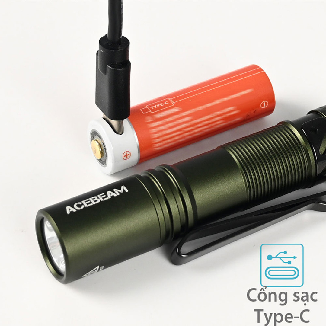 Đèn pin mini ACEBEAM POKELIT sáng 550lm chiếu xa 86m pin sạc 14500