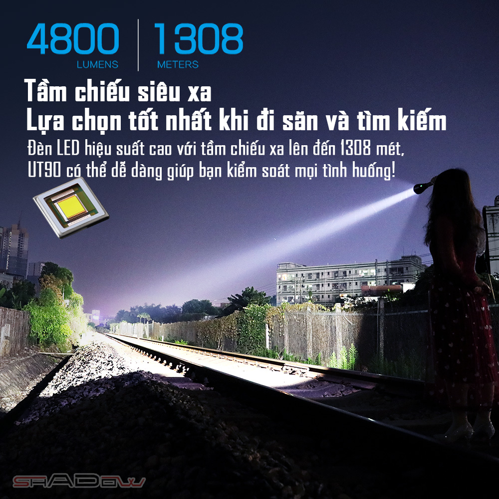 Đèn pin chiếu xa IMALENT UT90 PREDATOR sáng 4.800lm chiếu xa 1308m
