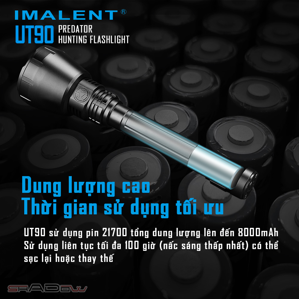 Đèn pin chiếu xa IMALENT UT90 PREDATOR sáng 4.800lm chiếu xa 1308m