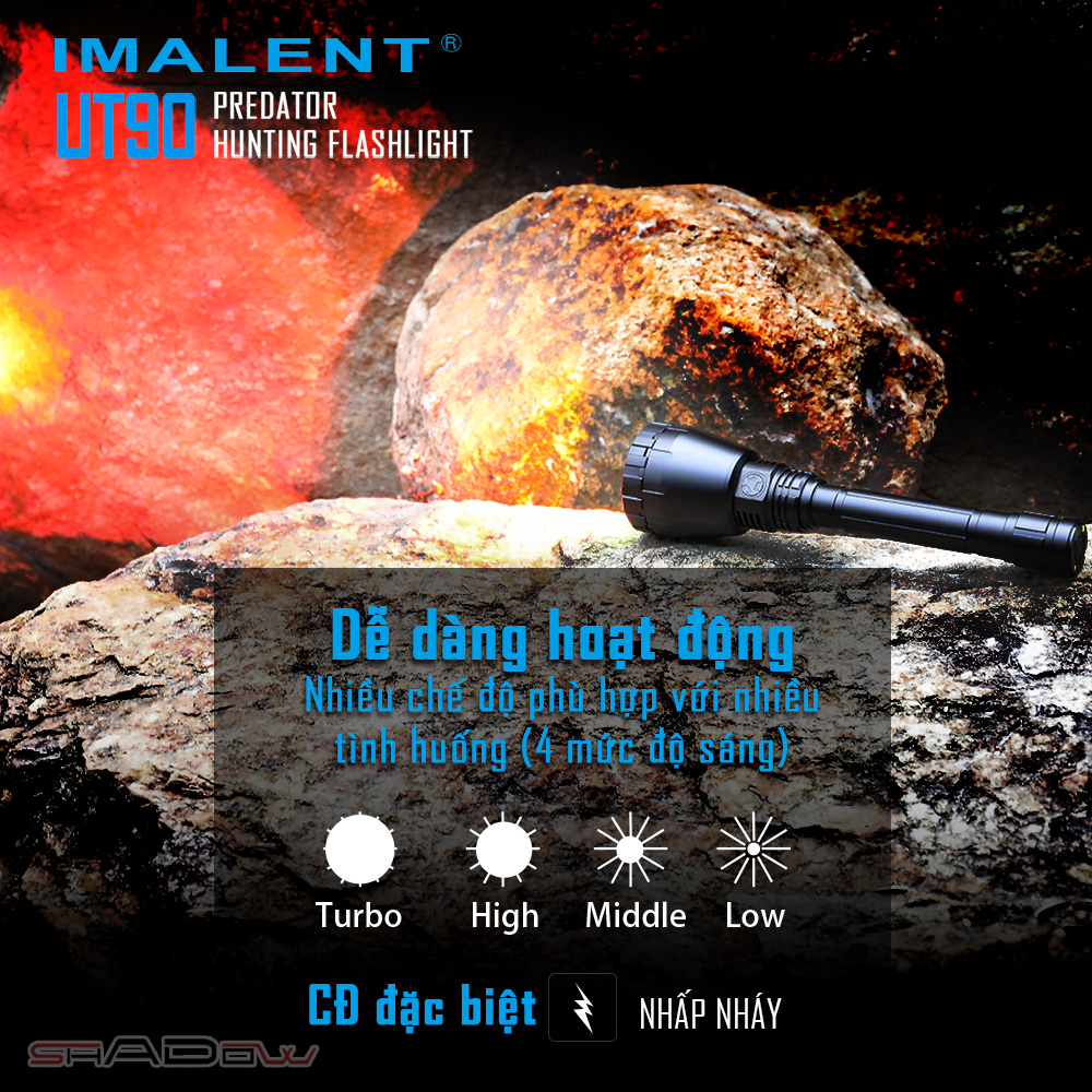 Đèn pin chiếu xa IMALENT UT90 PREDATOR sáng 4.800lm chiếu xa 1308m