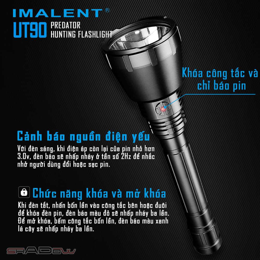 Đèn pin chiếu xa IMALENT UT90 PREDATOR sáng 4.800lm chiếu xa 1308m