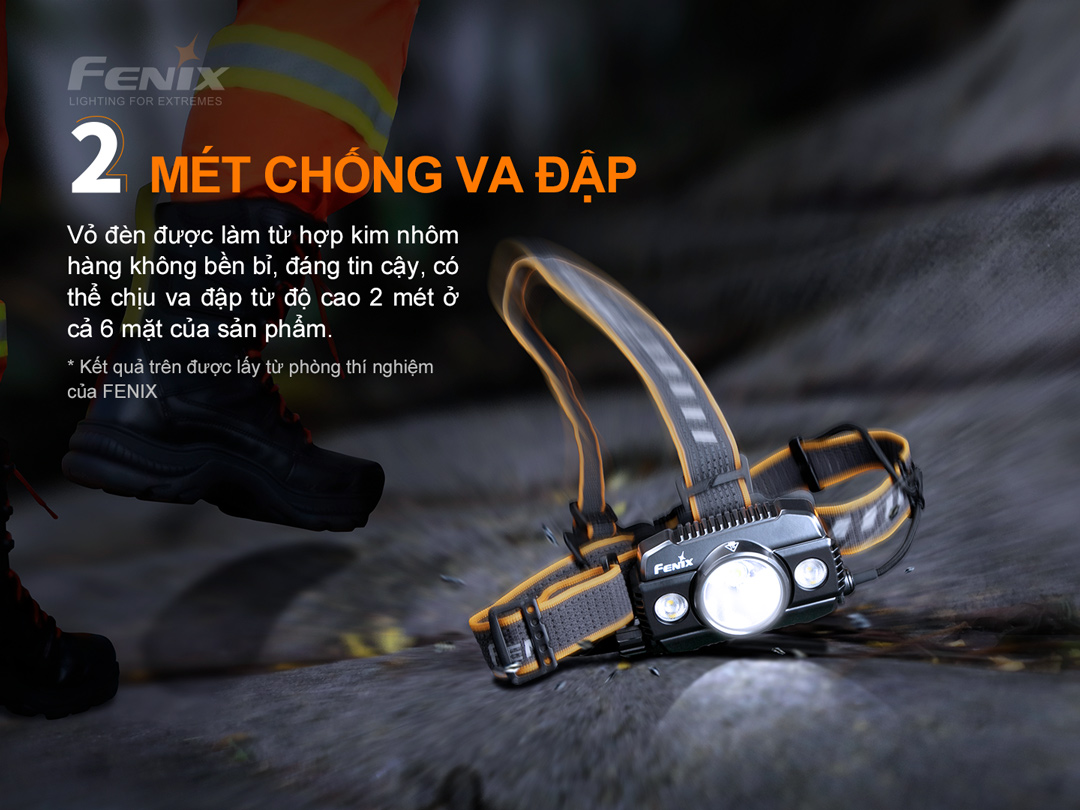 Đèn pin đội đầu FENIX HP30R V2.0 sáng 3000 lumens chiếu xa 270m 2 pin 21700 5000 mAh sạc USB-C powerbank