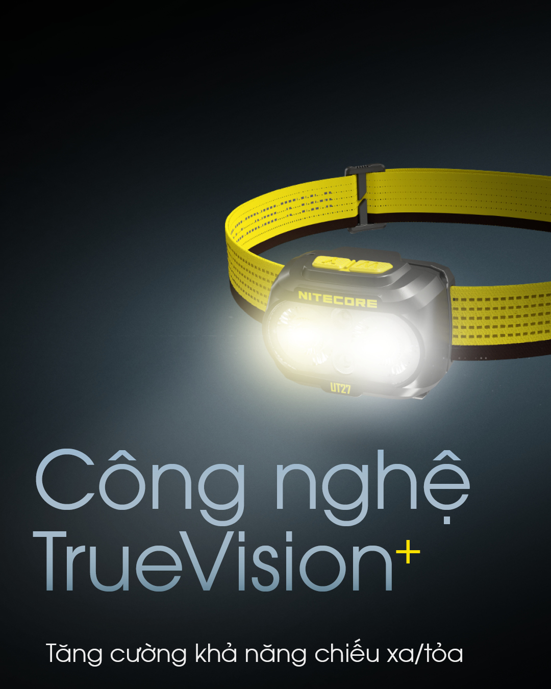 Đèn pin đội đầu NITECORE UT27 sáng 800lm chiếu xa 160m pin 1500mAh USB-C chuyên chạy marathon, chạy trail