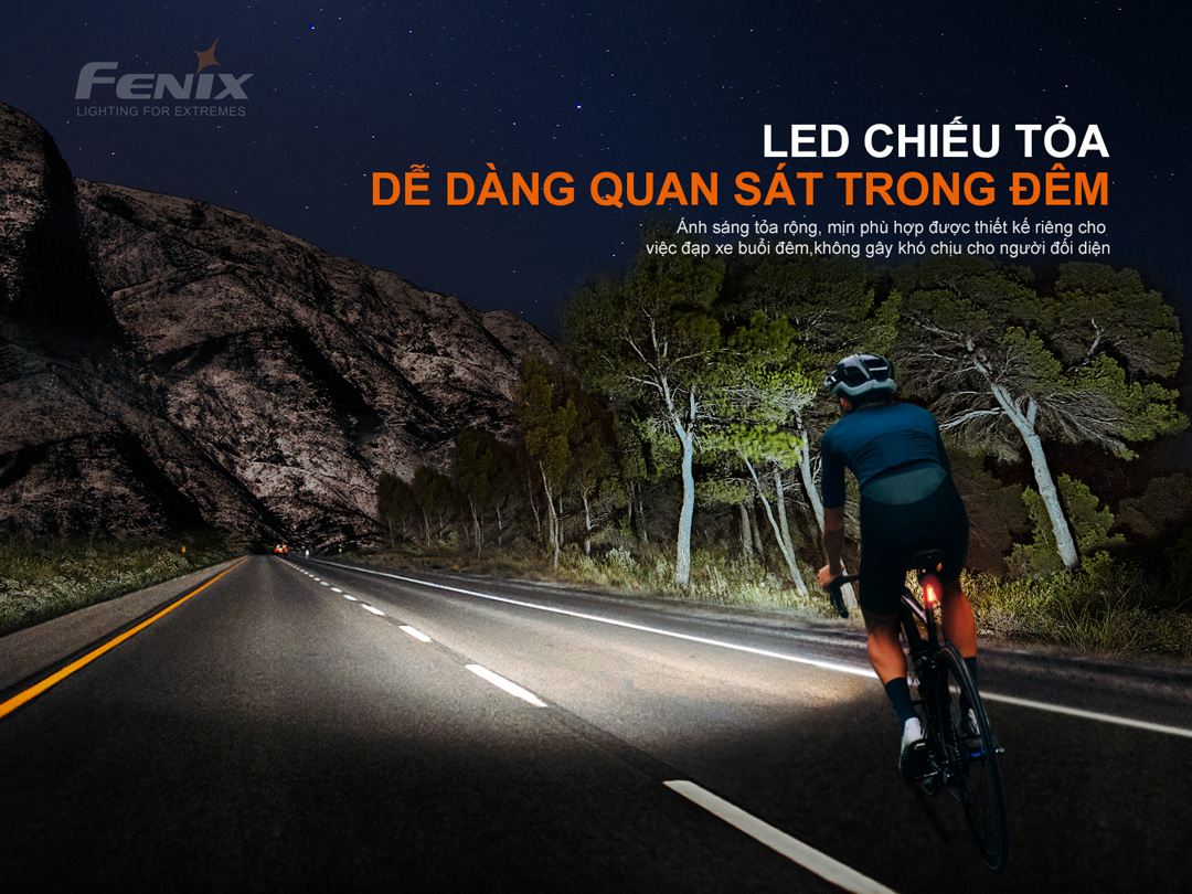 Đèn xe đạp FENIX BC21R V3.0 độ sáng 1200 lumen chiếu xa 142m pin 18650 2600mAh sạc USB-C