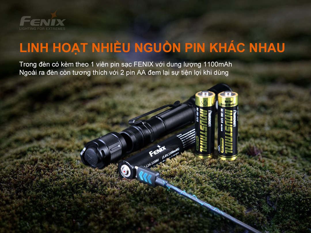 Đèn pin mini Fenix LD22 V2.0 sáng 800 lumen chiếu xa 214m pin 1100mAh