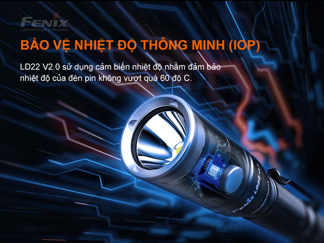 Đèn pin mini Fenix LD22 V2.0 sáng 800 lumen chiếu xa 214m pin 1100mAh
